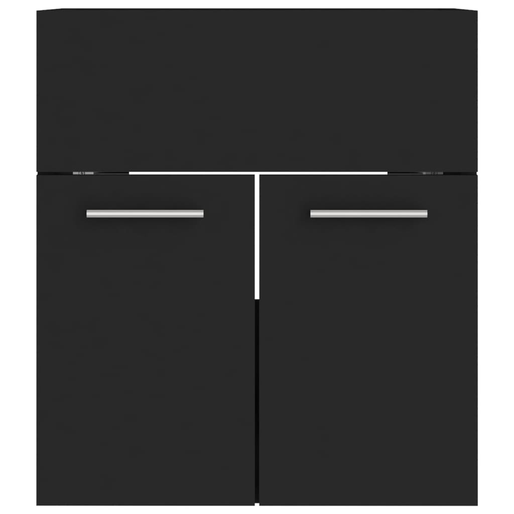 vidaXL Omarica za umivalnik črna 41x38,5x46 cm iverna plošča