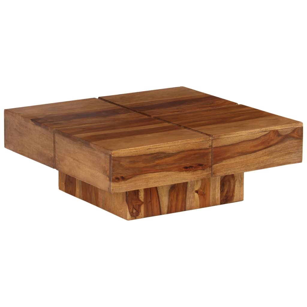 vidaXL Klubska mizica 80x80x30 cm trden akacijev les