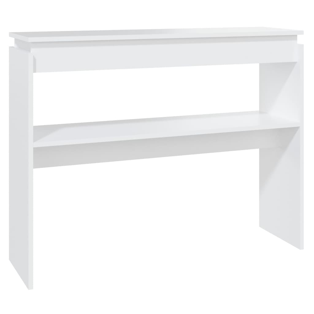 vidaXL Konzolna mizica bela 102x30x80 cm iverna plošča