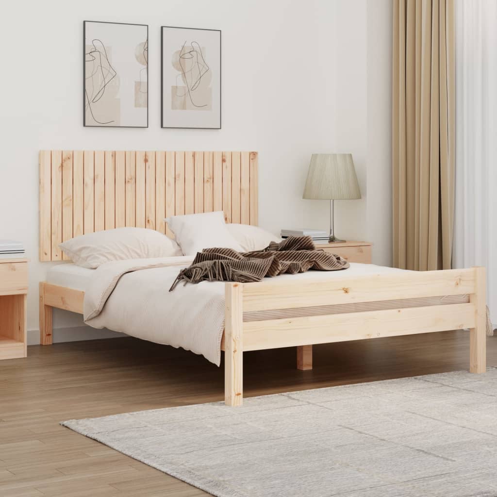 vidaXL Stensko posteljno vzglavje 140x3x60 cm trdna borovina