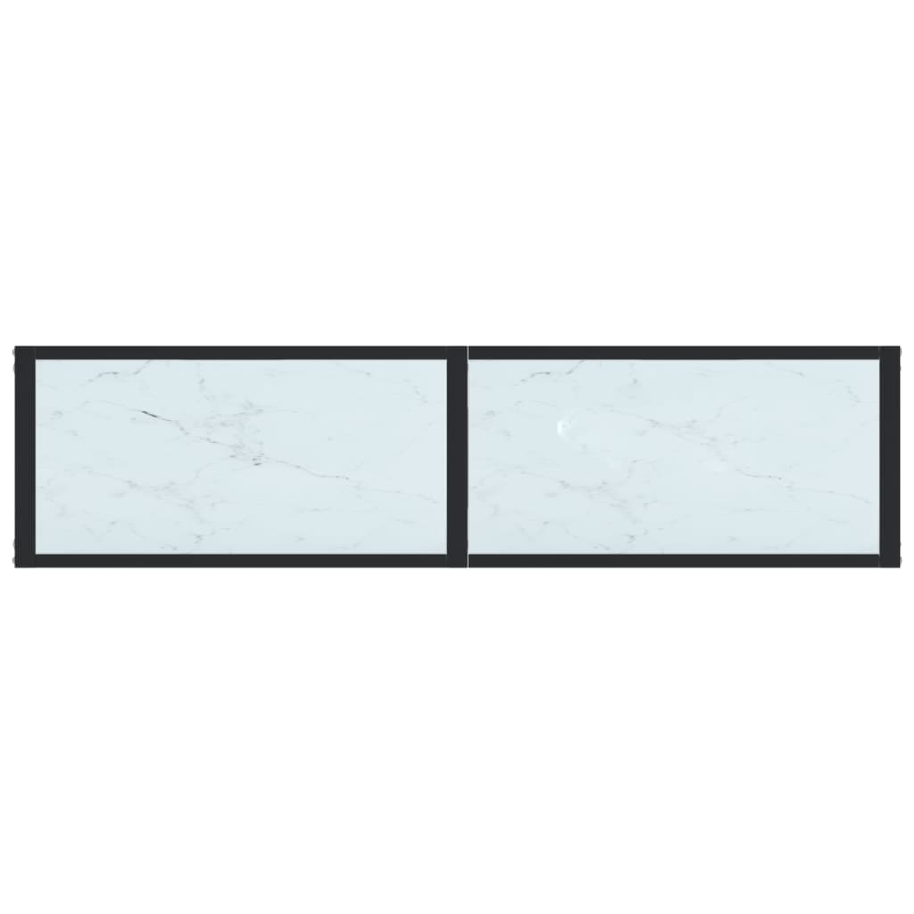 vidaXL Konzolna mizica beli marmor 140x35x75,5 cm kaljeno steklo
