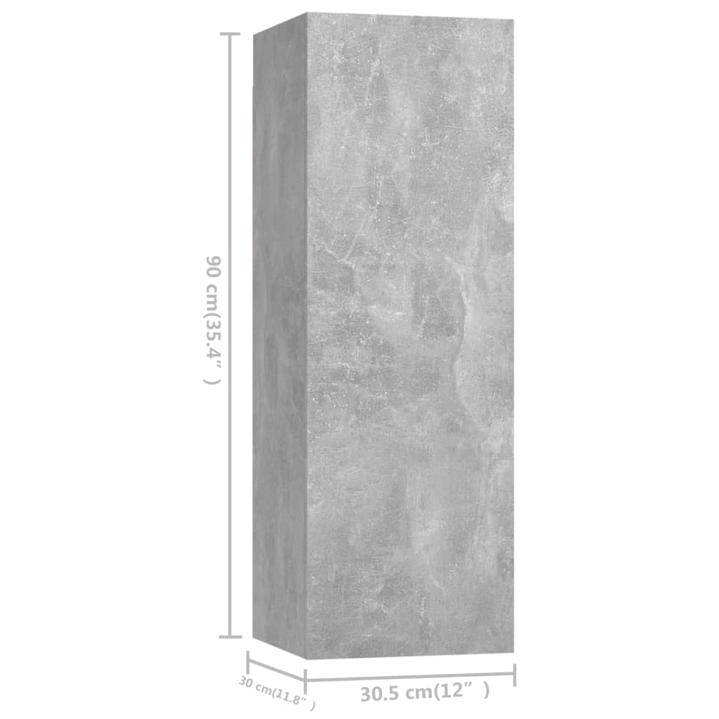 vidaXL Komplet TV omaric 9-delni betonsko siva iverna plošča