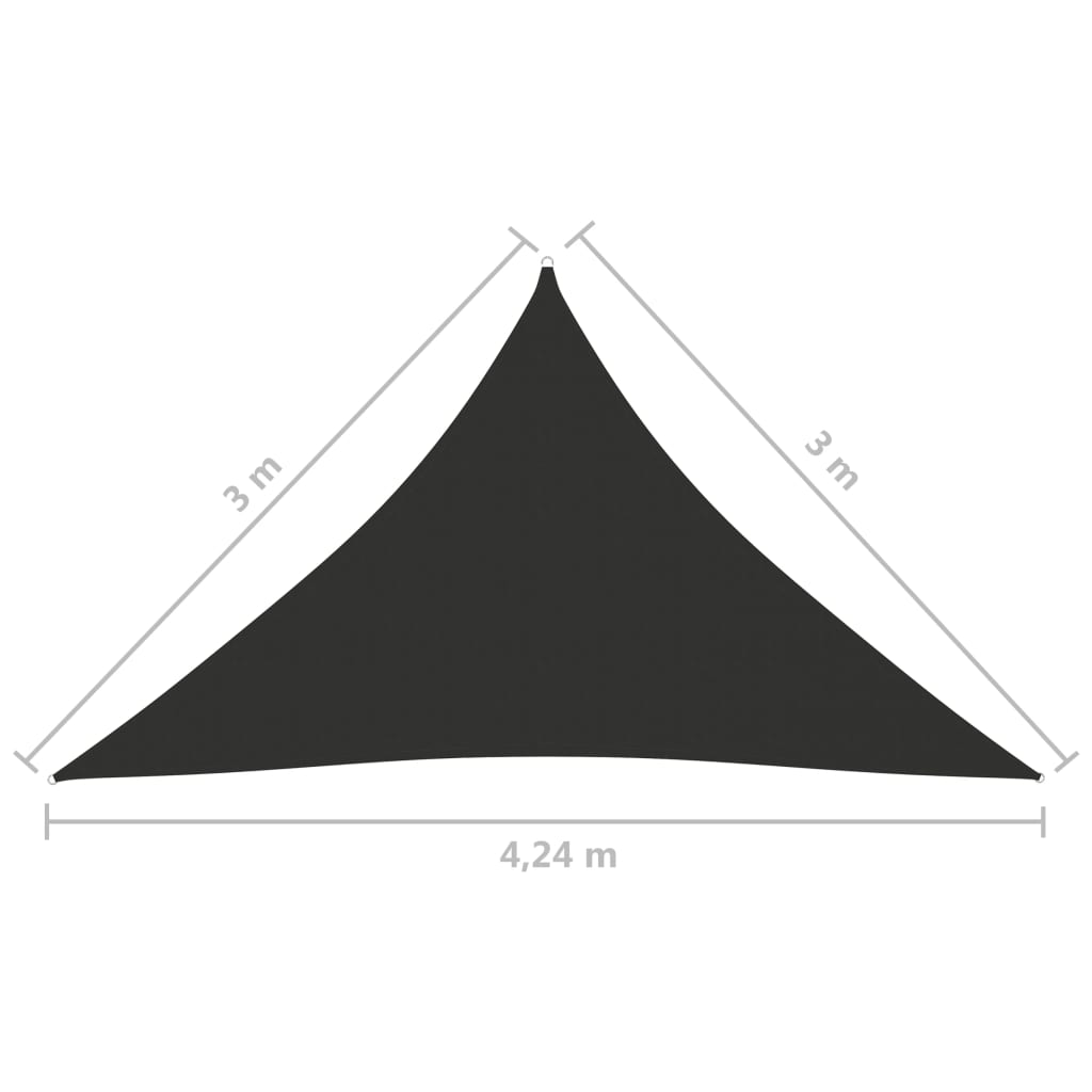 vidaXL Senčno jadro oksford blago trikotno 3x3x4,24 m antracitno
