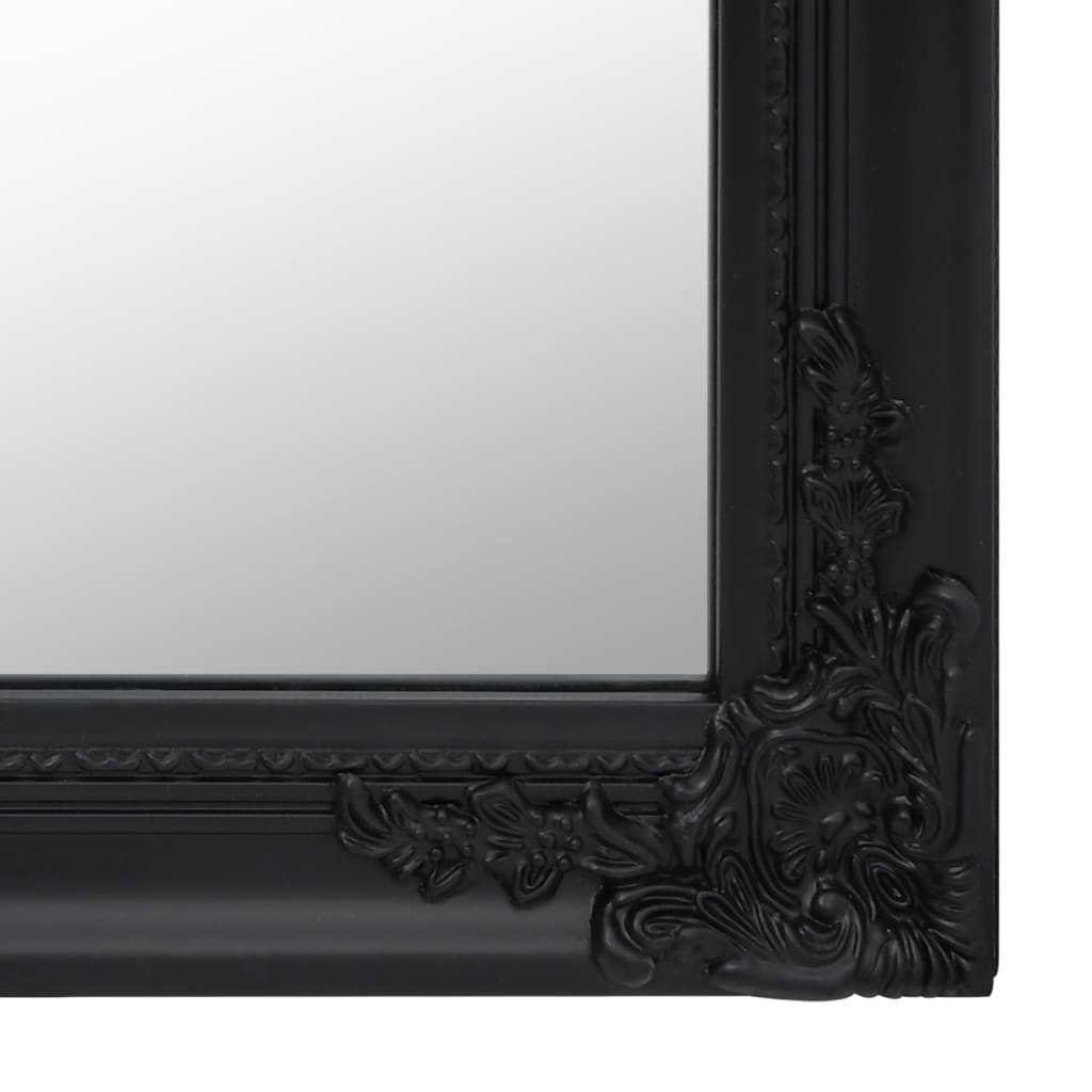 vidaXL Prostostoječe ogledalo črno 45x180 cm