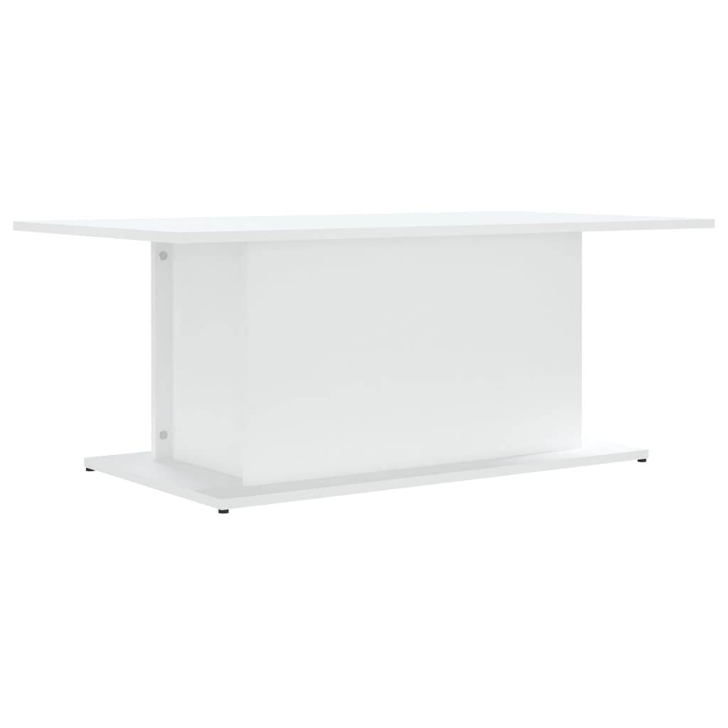 vidaXL Klubska mizica bela 102x55,5x40 cm iverna plošča