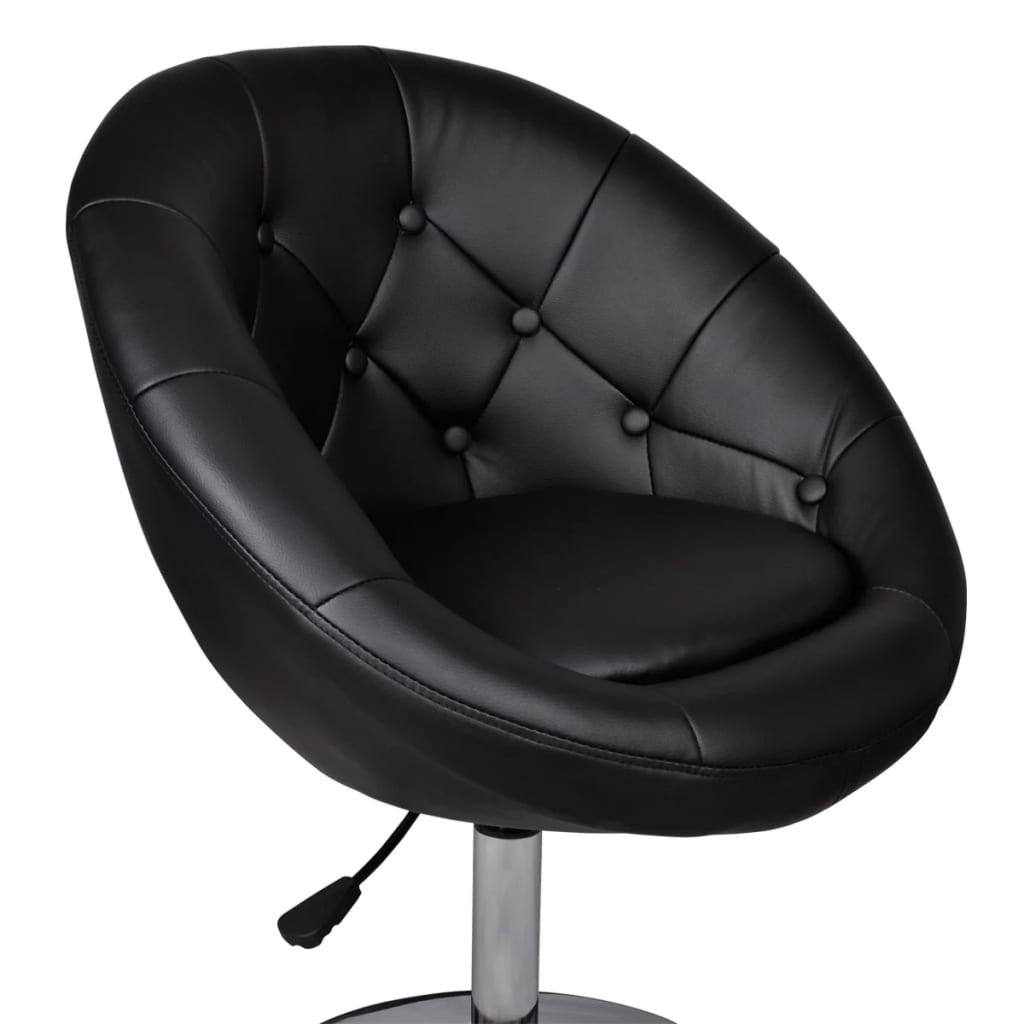 vidaXL Barski stolček črno umetno usnje