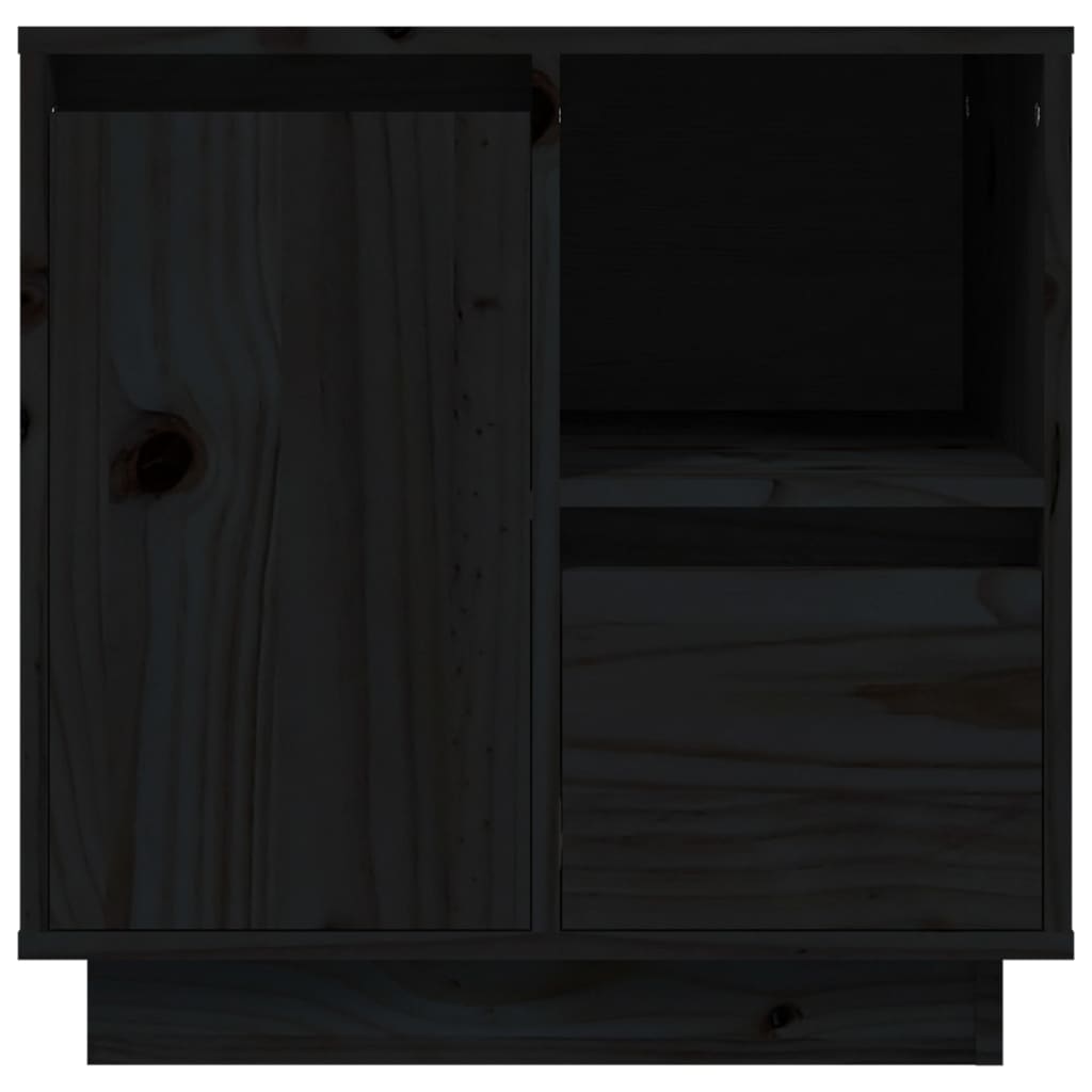 vidaXL Nočna omarica 2 kosa črna 50x34x50 cm trdna borovina