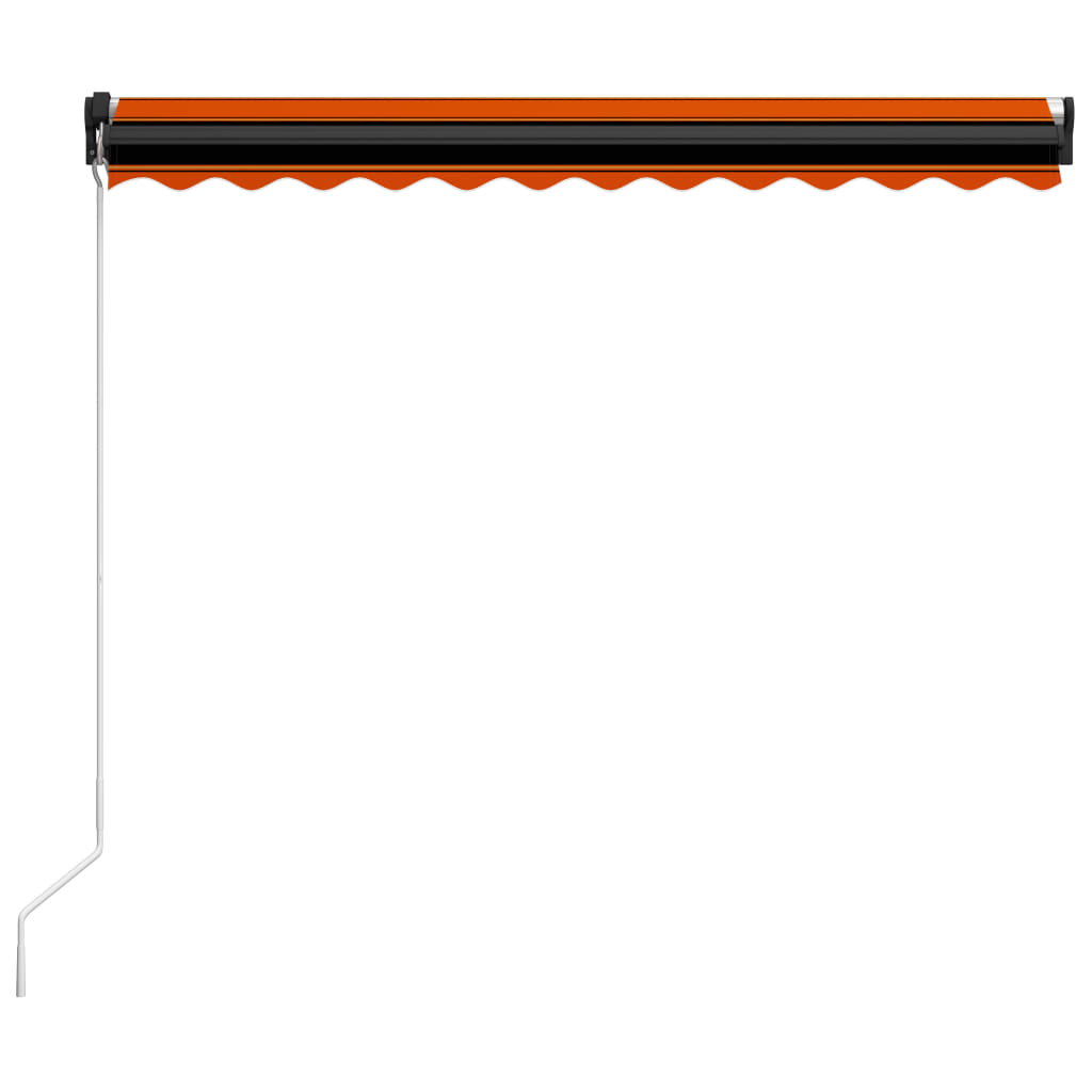 vidaXL Ročno zložljiva tenda 350x250 cm oranžna in rjava