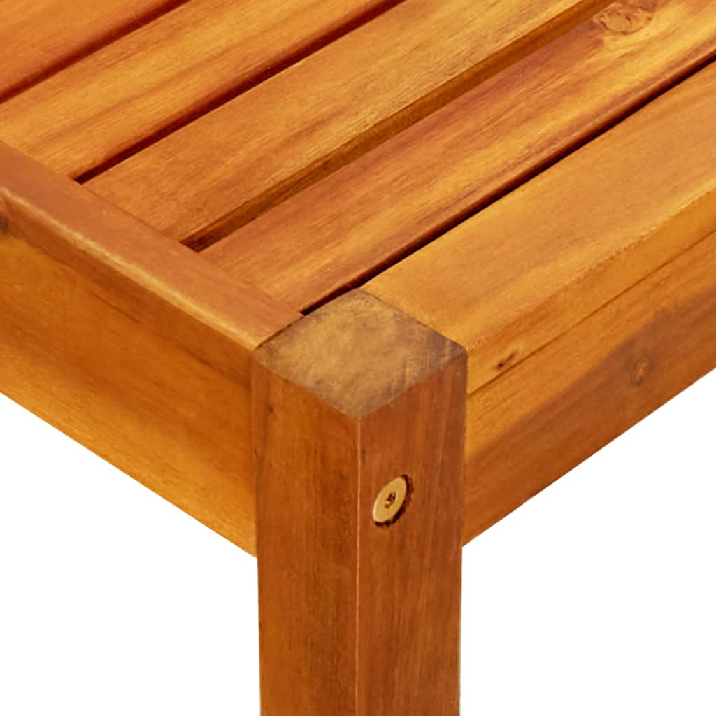 vidaXL Vrtna klop z mizico in stolčki za noge trden akacijev les