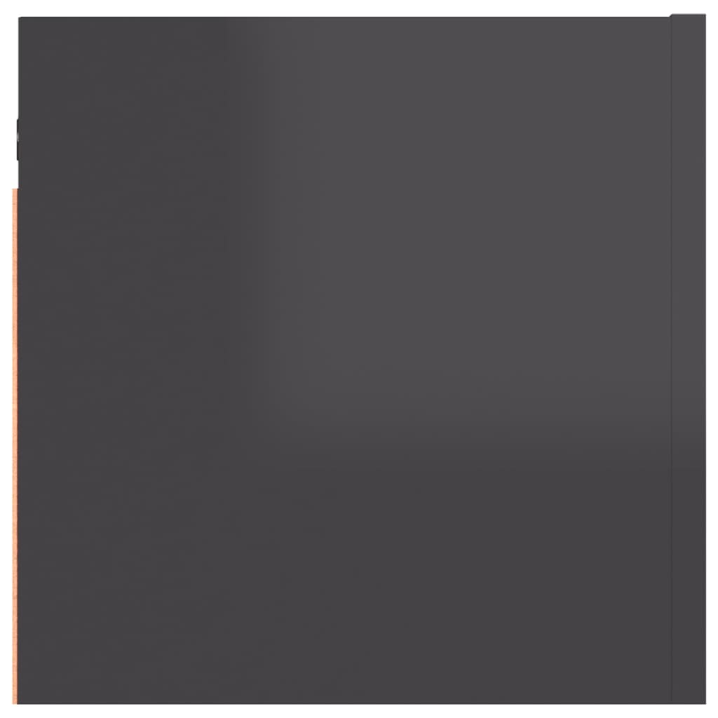 vidaXL Nočna omarica visok sijaj siva 30,5x30x30 cm iverna plošča
