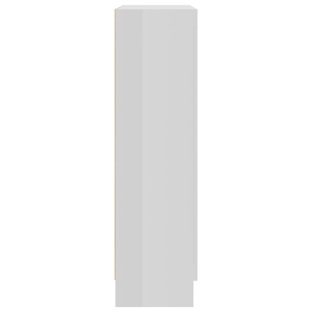 vidaXL Vitrina visok sijaj bela 82,5x30,5x115 cm iverna plošča