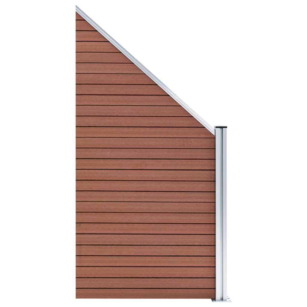 vidaXL WPC ograjni paneli 2 kvadratna + 1 poševni 446x186 cm rjavi