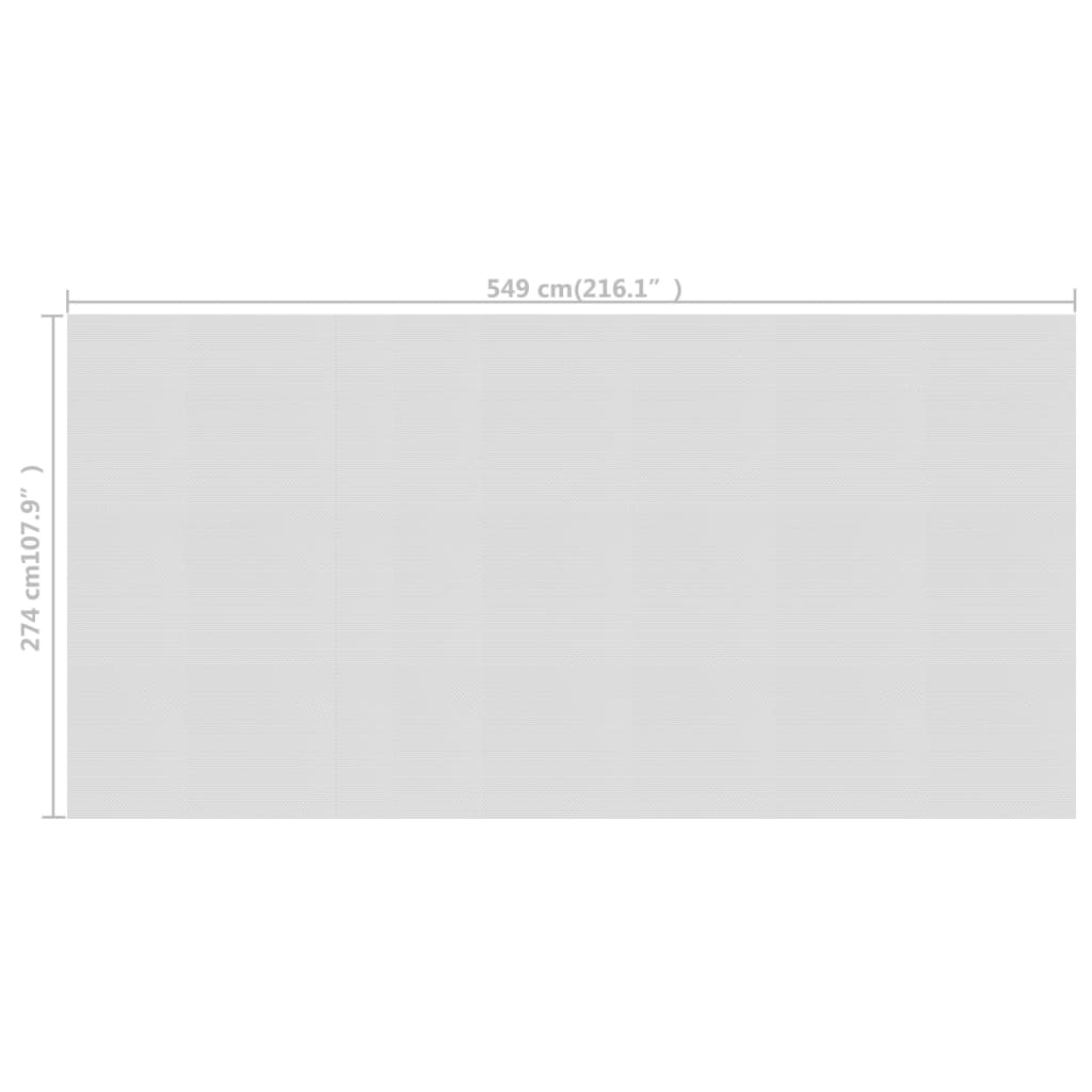 vidaXL Plavajoča PE solarna folija za bazen 549x274 cm siva