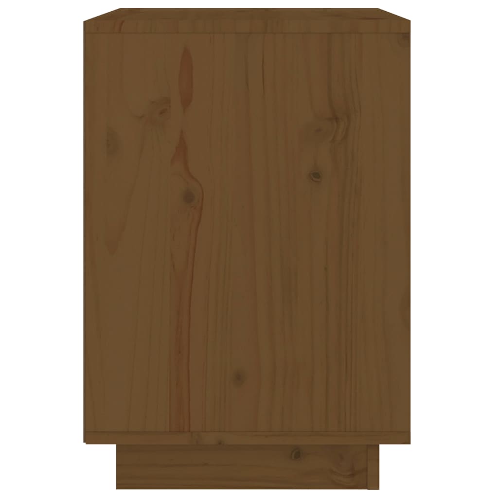 vidaXL Nočna omarica medeno rjava 40x35x50 cm trdna borovina