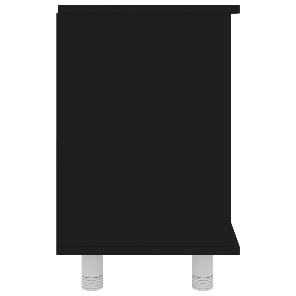 vidaXL Kopalniška omarica črna 60x32x53,5 cm iverna plošča