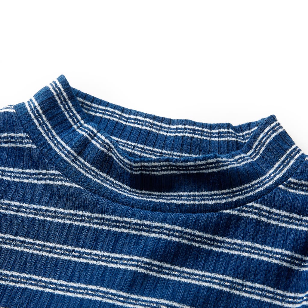 Otroška majica z dolgimi rokavi mornarsko modra 92
