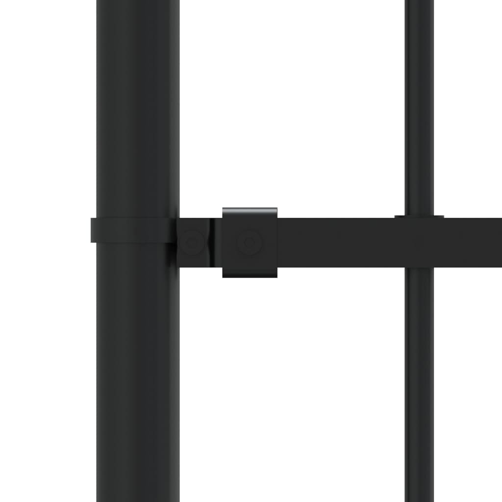 vidaXL Vrtna ograja s suličastim vrhom črna 115cm prašno barvano jeklo