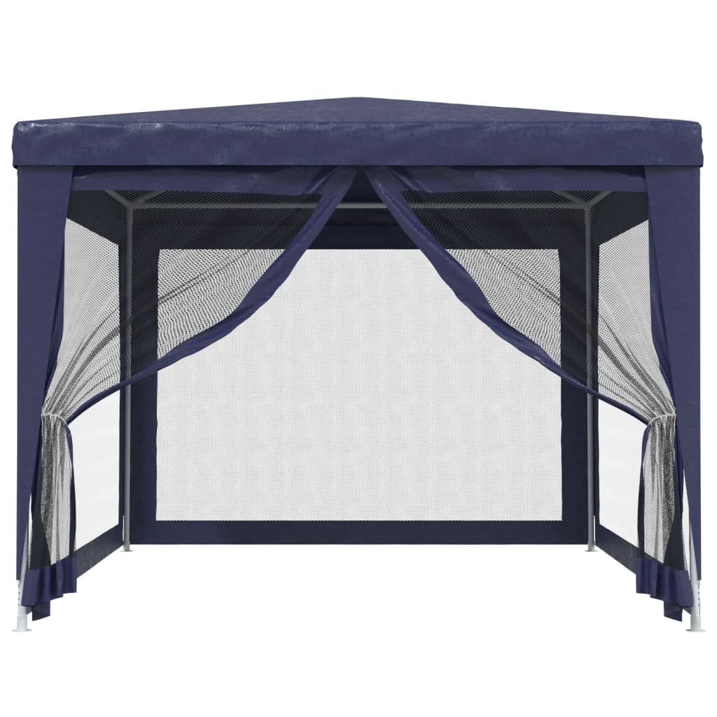 vidaXL Vrtni šotor s 4 mrežastimi stranicami moder 3x4 m HDPE