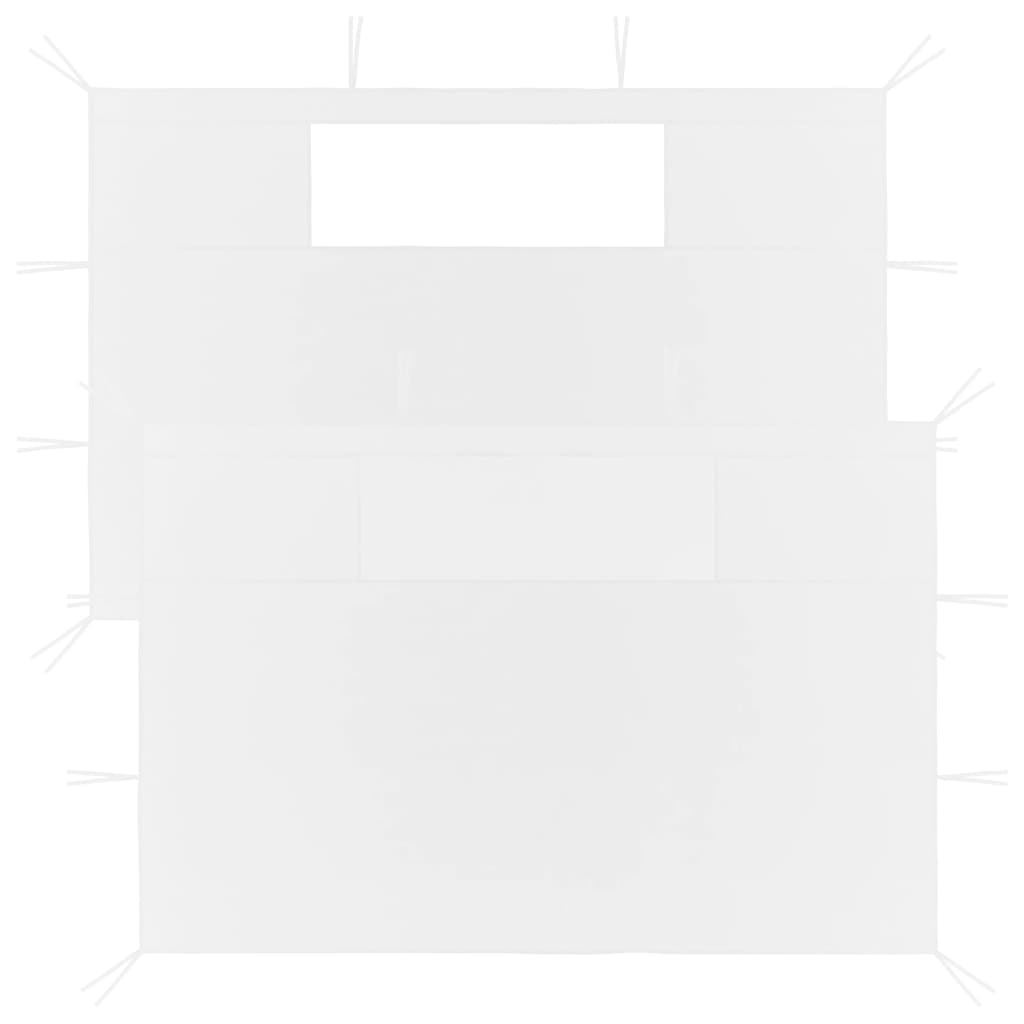 vidaXL Stranice za paviljon z okni 2 kosa bele