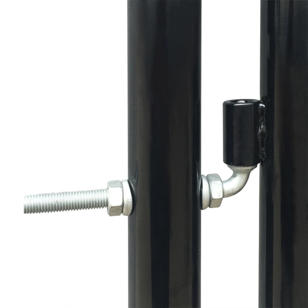 vidaXL Enojna ograjna vrata 300x125 cm črna