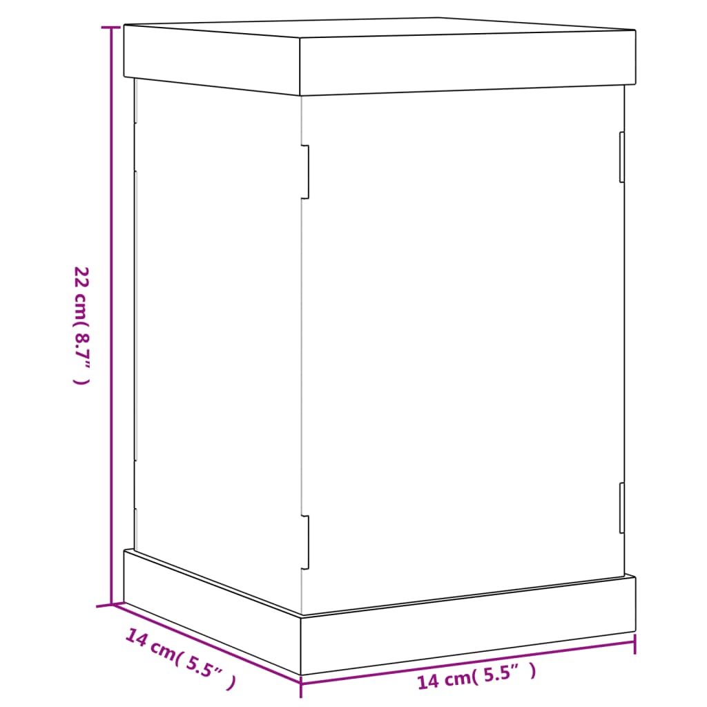 vidaXL Razstavna škatla prozorna 14x14x22 cm akril