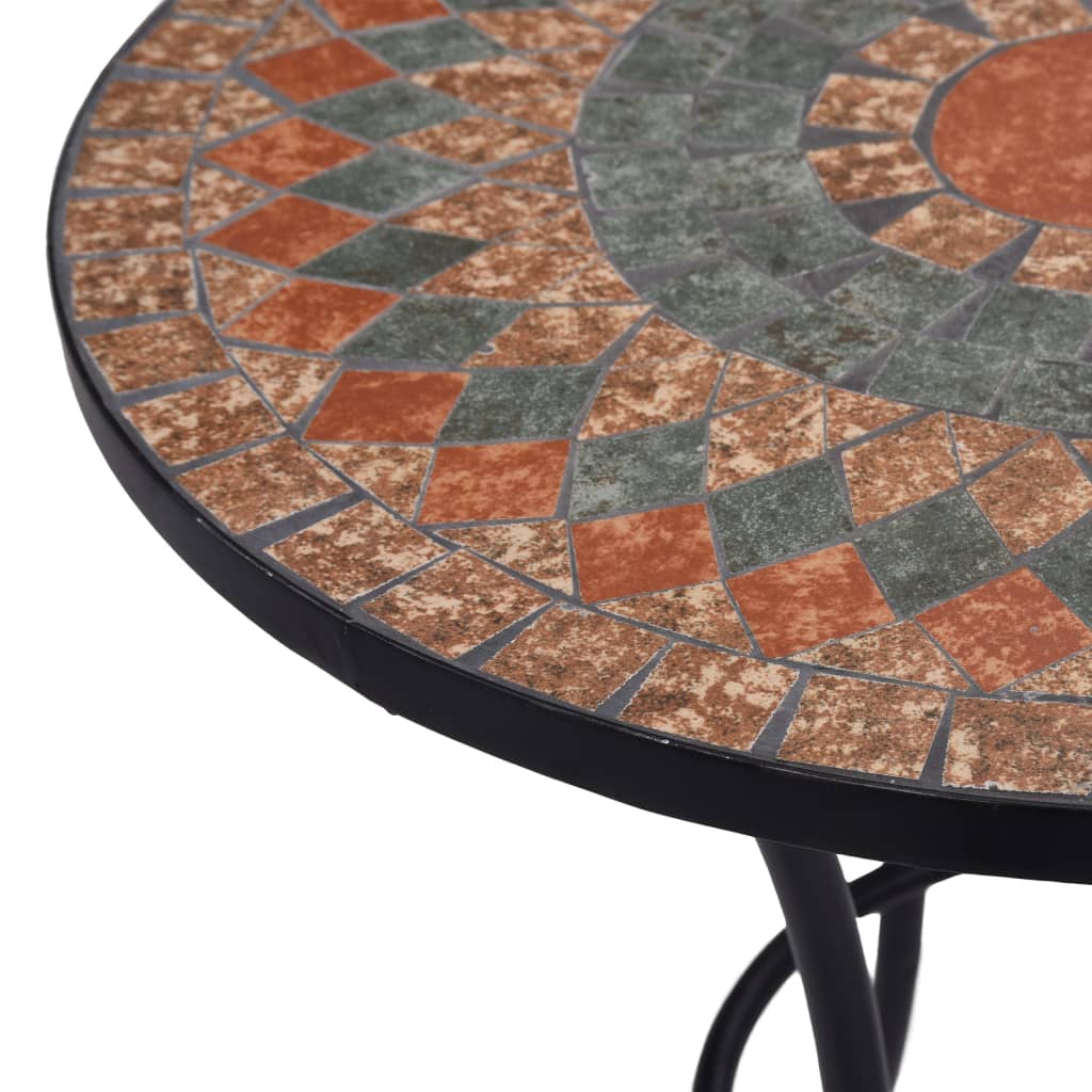 vidaXL Bistro mizica z mozaikom oranžna/siva 60 cm keramika