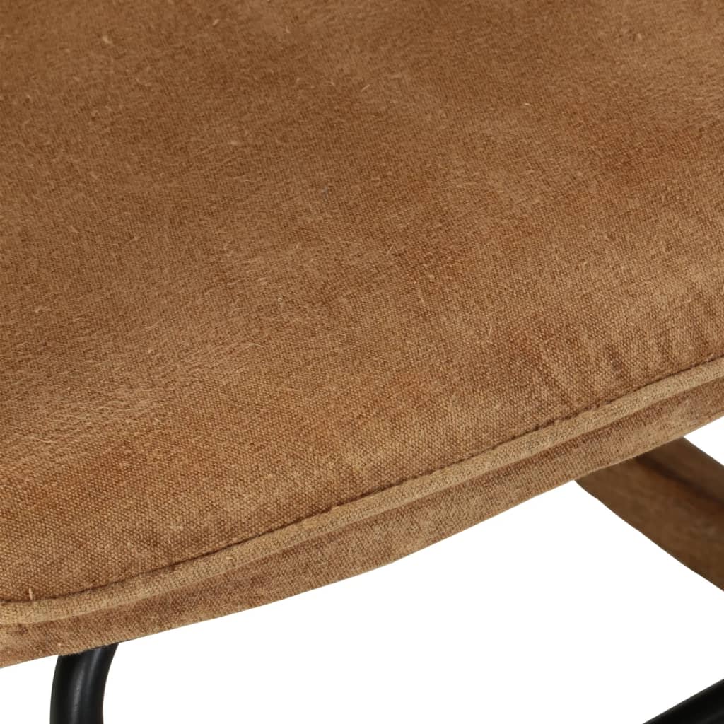 vidaXL Gugalni stol z naslonom za noge rjavo vintage platno