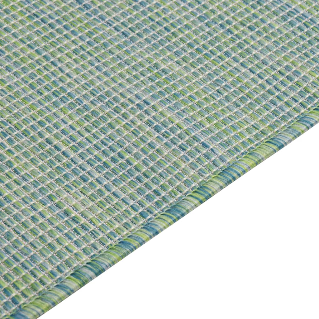 vidaXL Zunanja preproga ploščato tkanje 80x150 cm turkizna