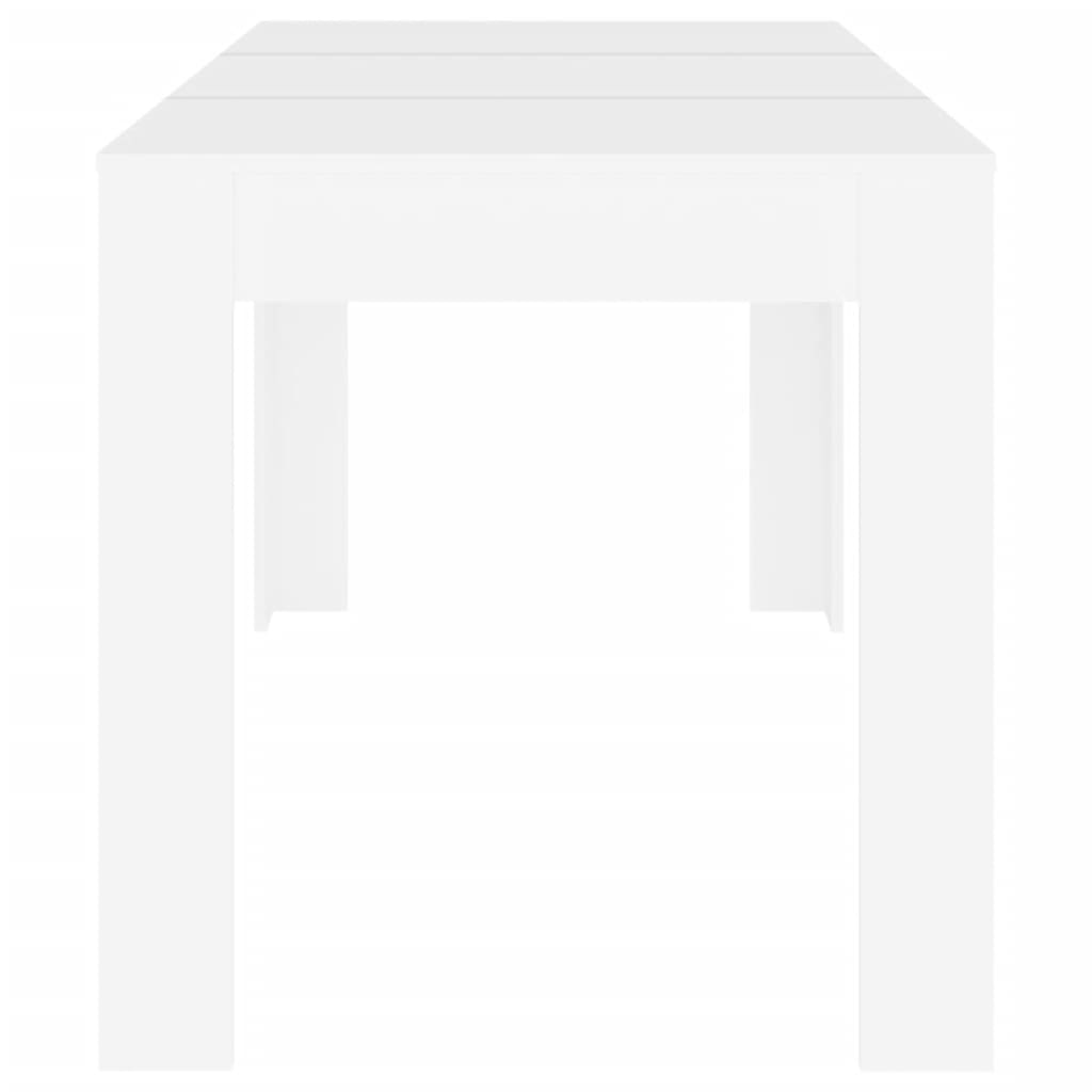 vidaXL Jedilna miza bela 140x74,5x76 cm inženirski les