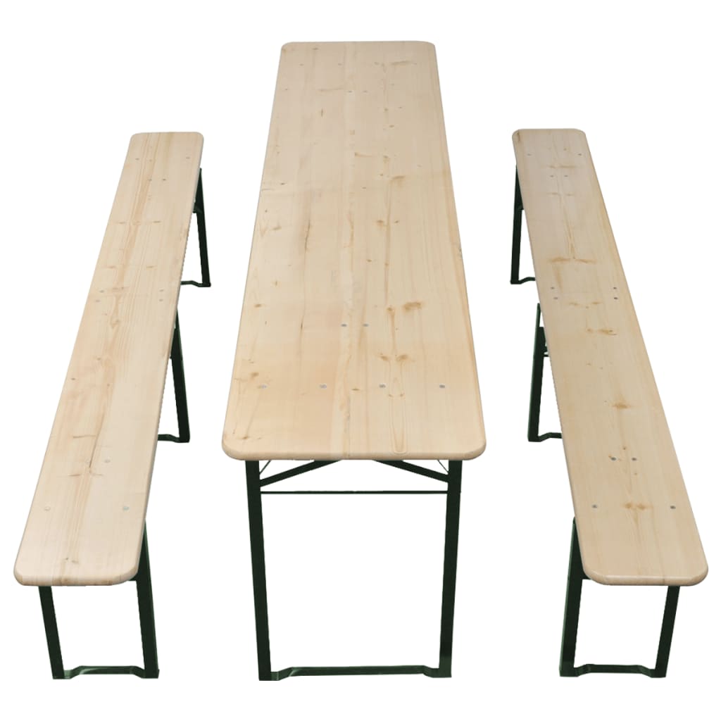 vidaXL Zložljiva pivska miza z 2 klopema 220 cm les jelke