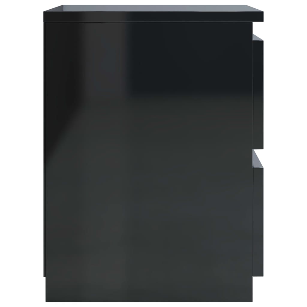 vidaXL Nočna omarica visok sijaj črna 30x30x40 cm iverna plošča