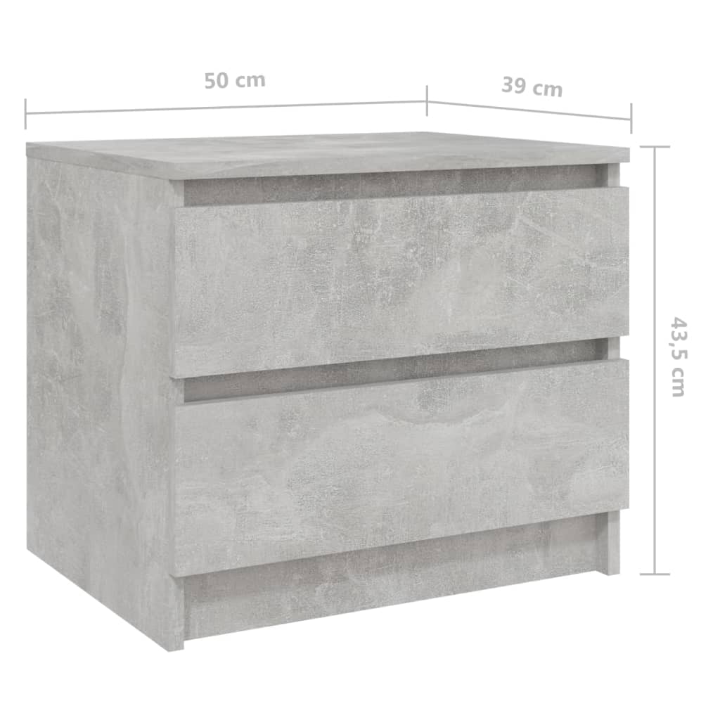 vidaXL Nočna omarica 2 kosa betonsko siva 50x39x43,5 cm iverna plošča