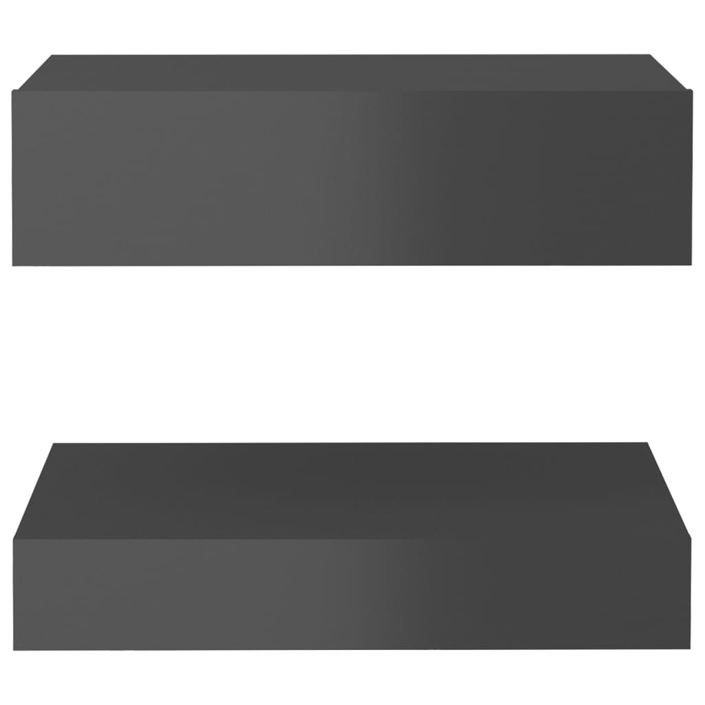vidaXL Nočna omarica visok sijaj siva 60x35 cm iverna plošča