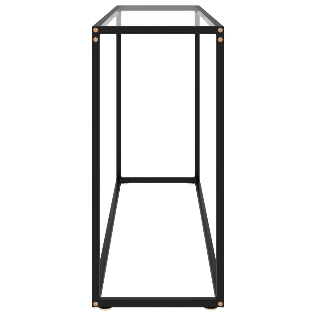 vidaXL Konzolna mizica prozorna 120x35x75 cm kaljeno steklo