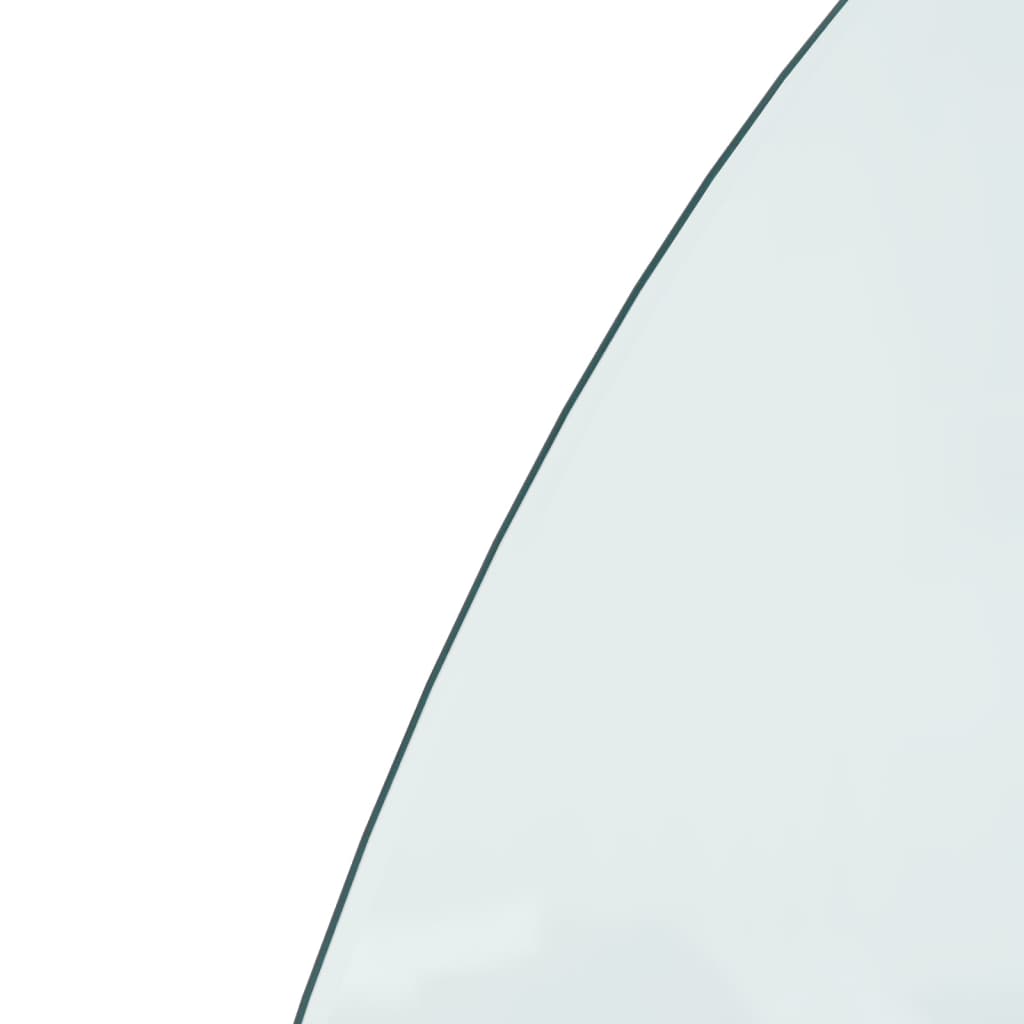 vidaXL Steklena plošča za kamin polkrožna 1000x600 mm