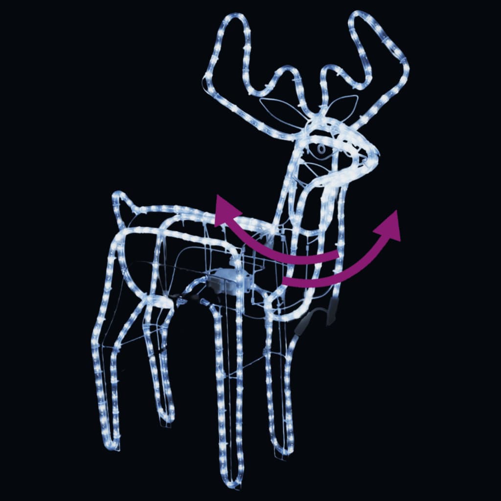 vidaXL Figura severni jelen z gibljivo glavo hladno bel 76x42x87 cm