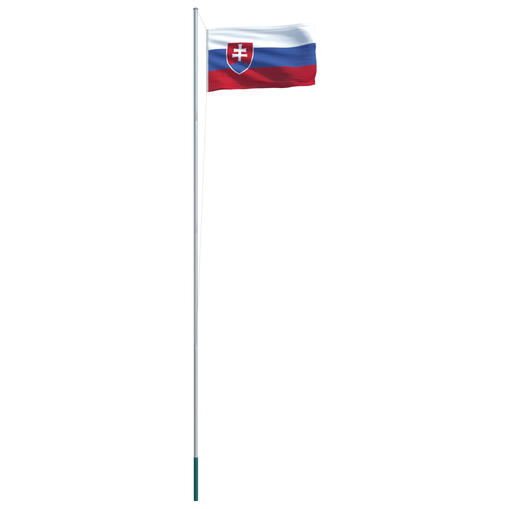 vidaXL Zastava Slovaške in aluminijast zastavni drog 6,2 m