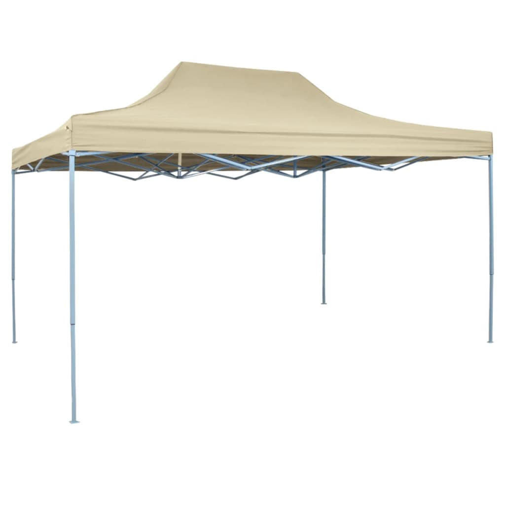 vidaXL Zložljivi šotor pop-up 3x4,5 m kremno bele barve