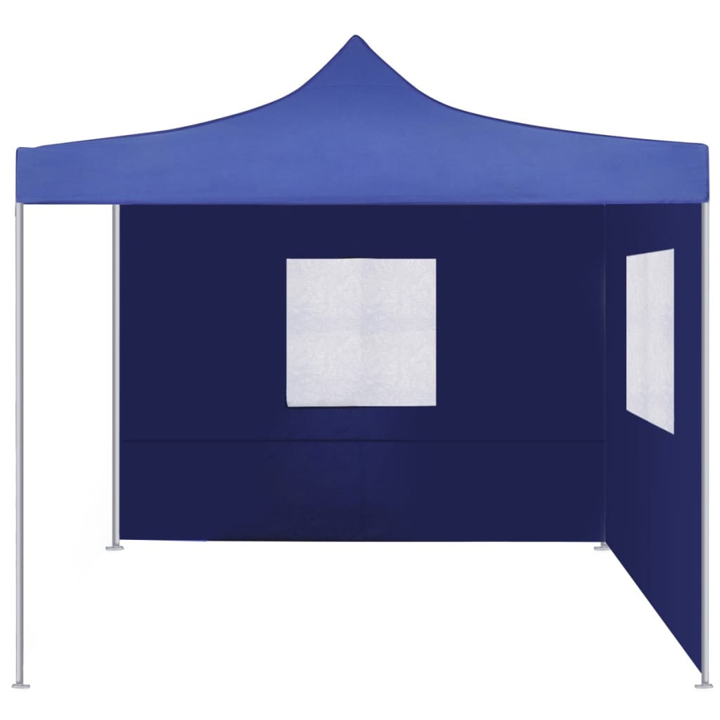 vidaXL Zložljiv šotor z 2 stenama 3x3 m modre barve