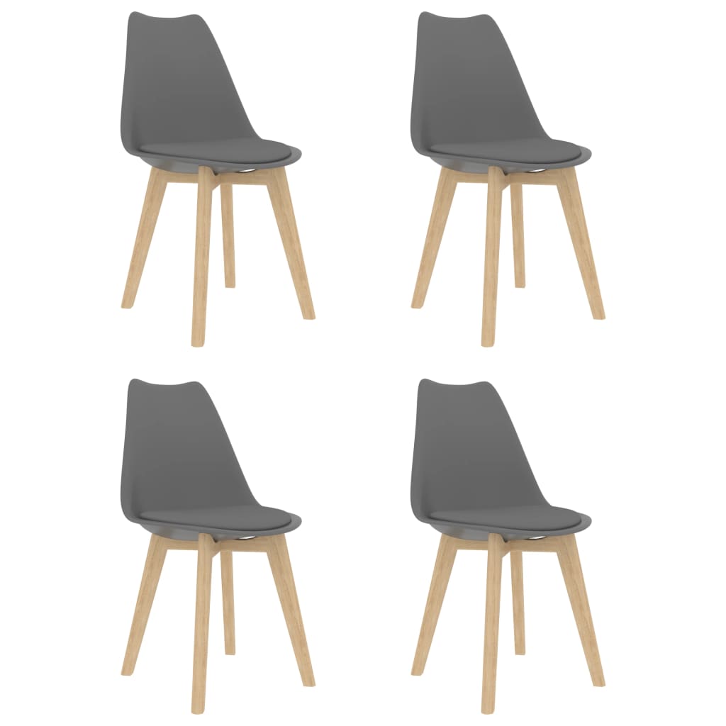 vidaXL Jedilni stoli 4 kosi siva plastika