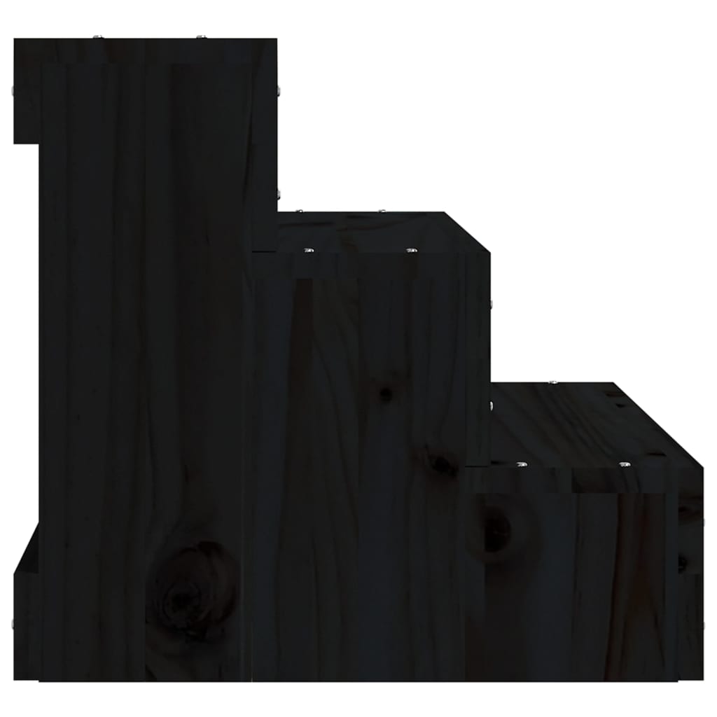vidaXL Stopnice za hišne ljubljenčke črne 40x37,5x35 cm trdna borovina