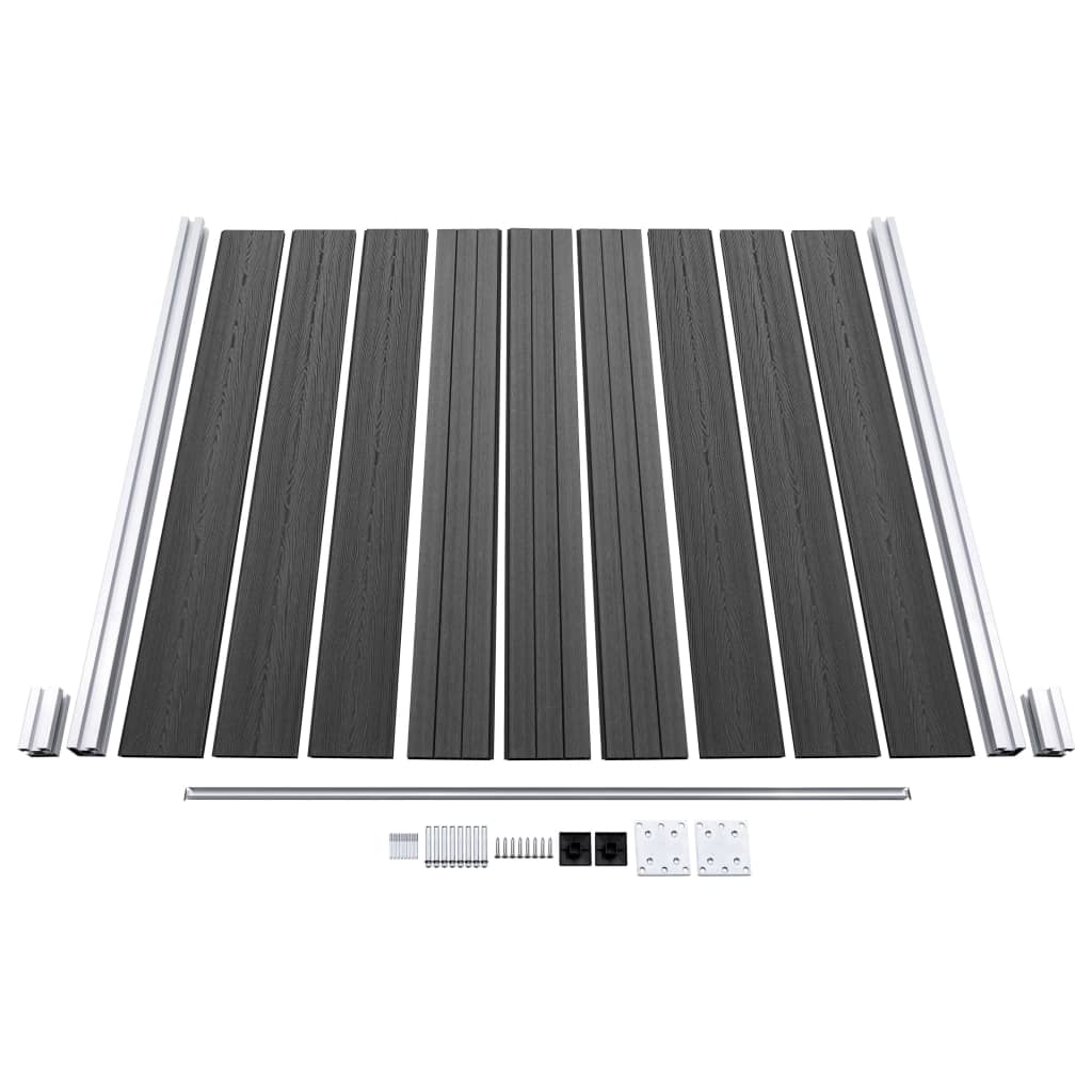 vidaXL Komplet ograjnih panelov WPC 1564x186 cm črn