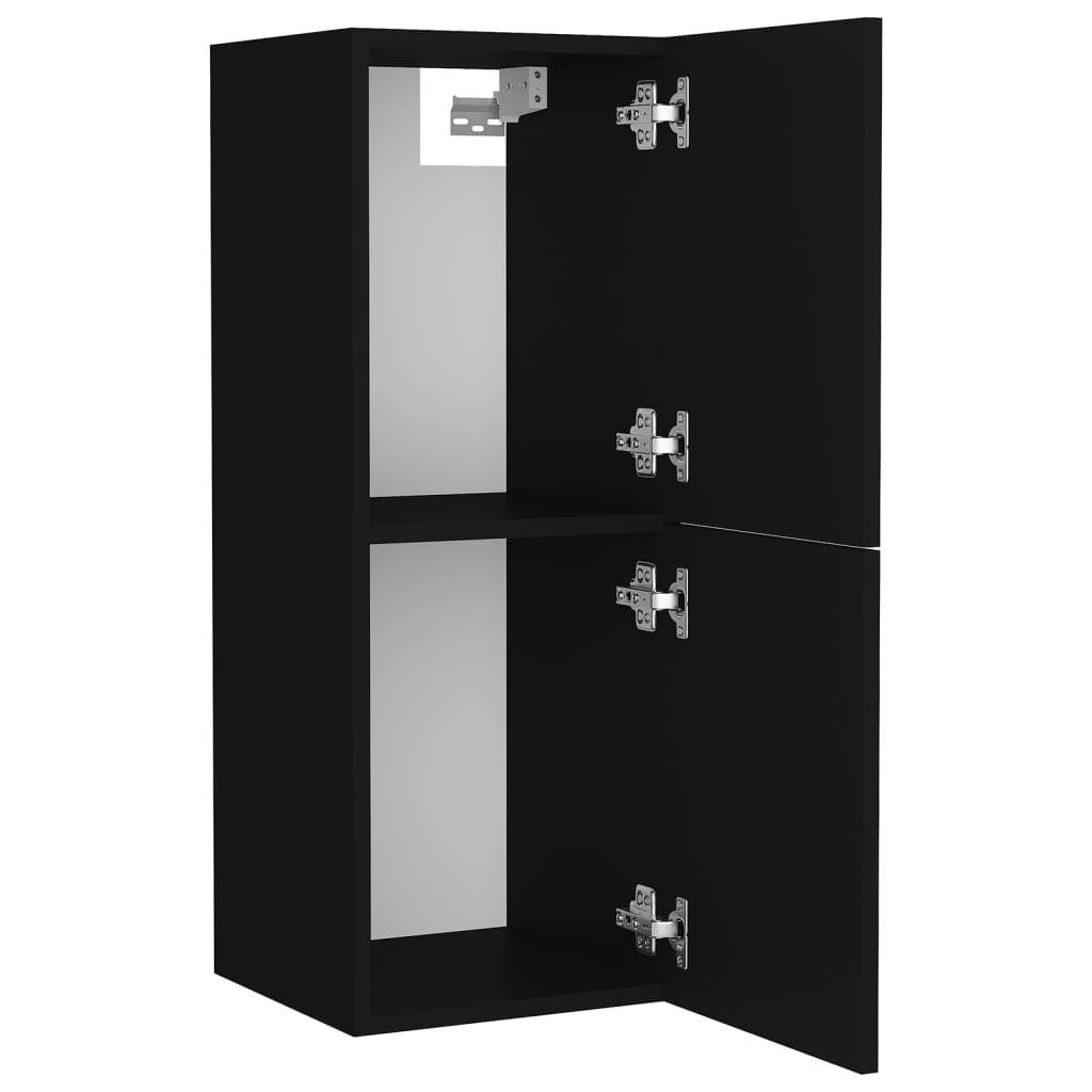 vidaXL Komplet kopalniškega pohištva črna iverna plošča