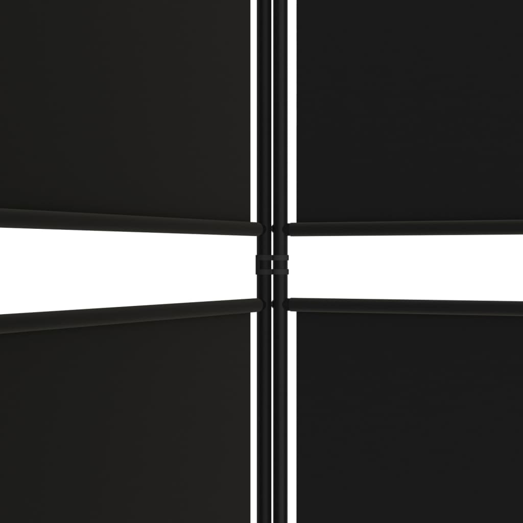 vidaXL Paravan 3-delni 150x220 cm črna blago