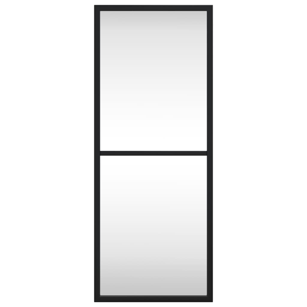 vidaXL Stensko ogledalo črno 20x50 cm pravokotno železo