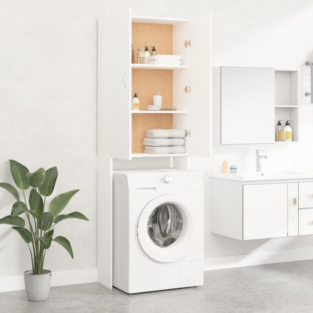 vidaXL Omara za pralni stroj bela 64x25,5x190 cm