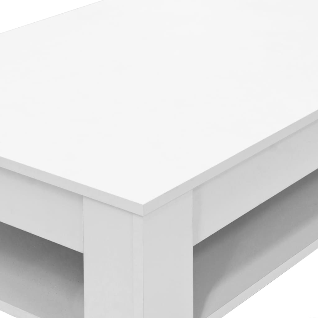 vidaXL Klubska mizica iverna plošča 110x65x48 cm bela