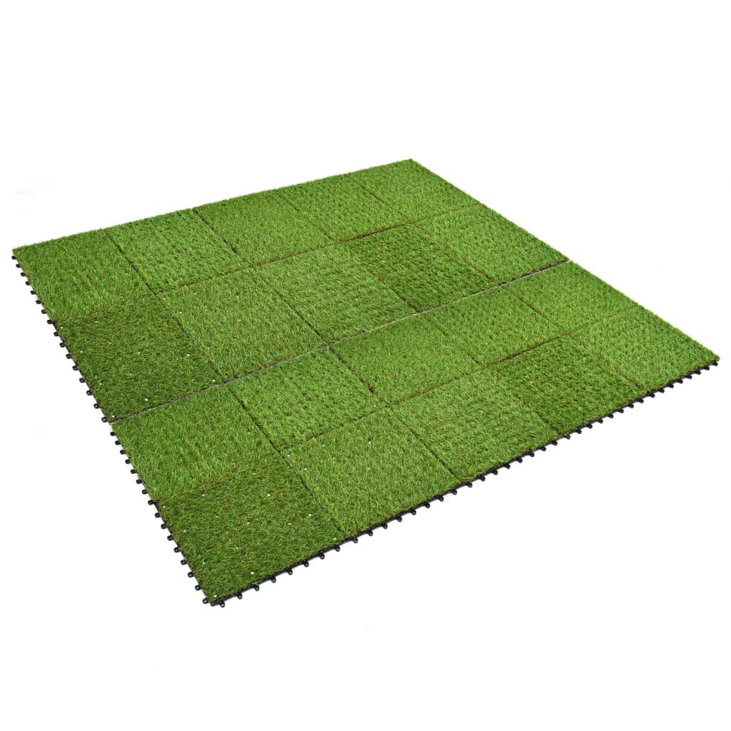 vidaXL Umetna trava plošče 20 kosov 30x30 cm zelene barve