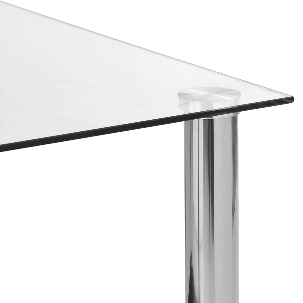 vidaXL Stranska mizica prozorna 45x50x45 cm kaljeno steklo