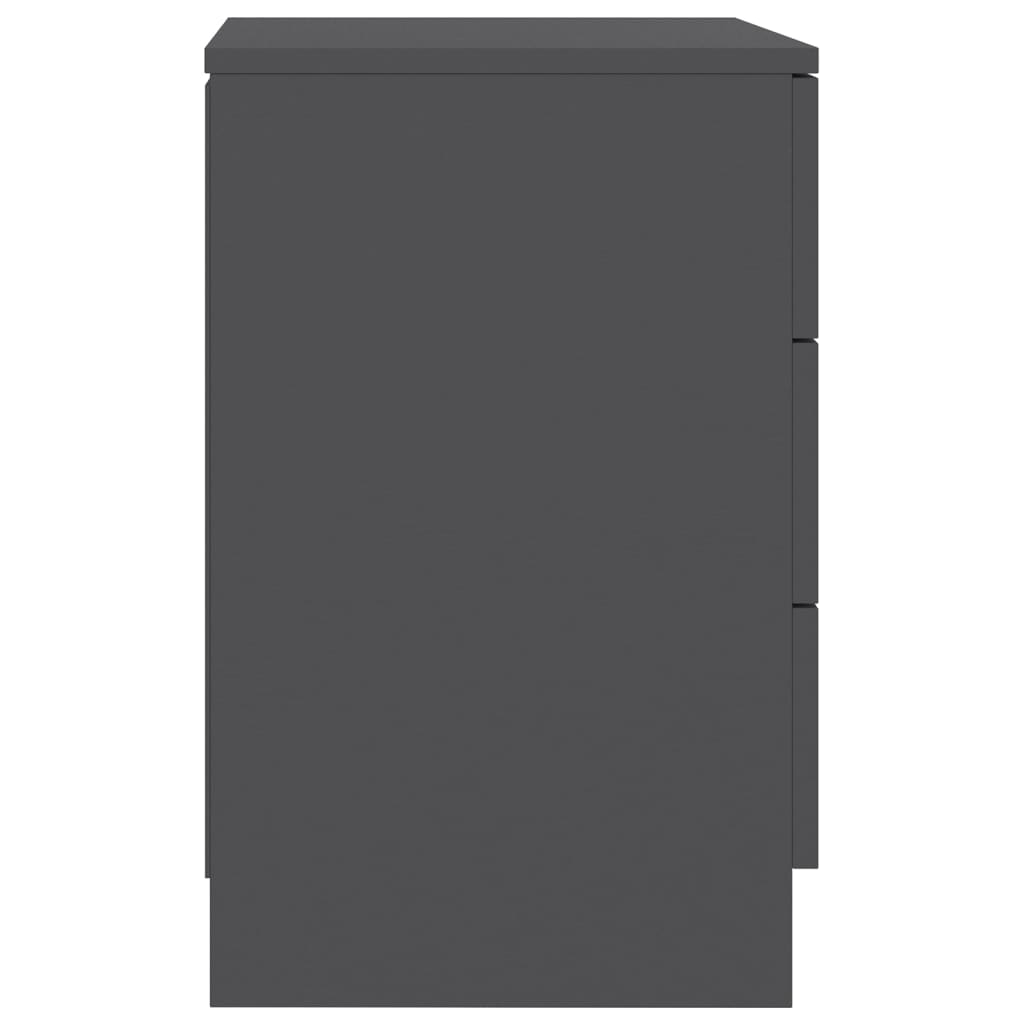 vidaXL Nočna omarica siva 38x35x56 cm iverna plošča